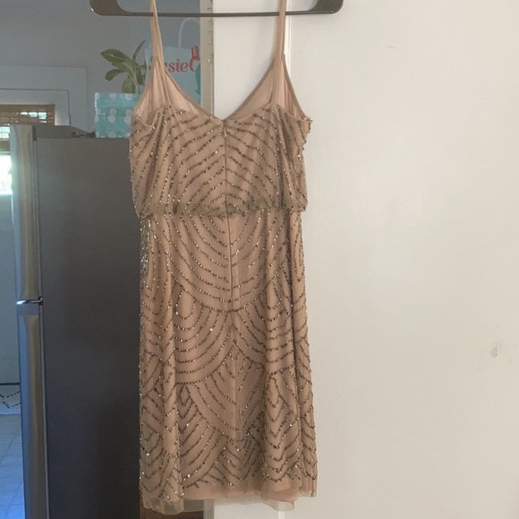 Adrianna Papell SEQUIN BLOUSON DRESS IN BLUSH - Picture 4 of 4